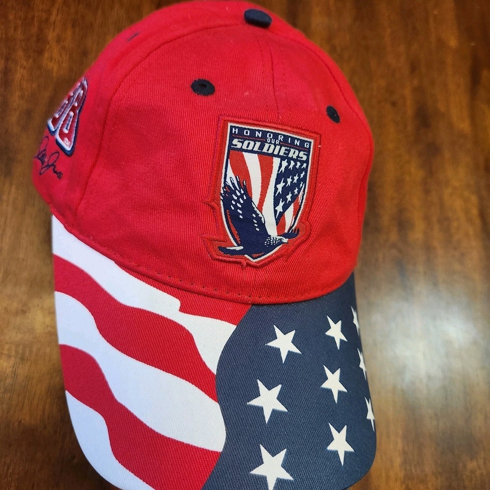 Dale Earnhardt Jr Hat Men One Size Honoring Soldiers USA National Guard‎ Nascar